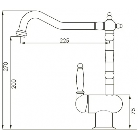 Кухонный смеситель Fabiano FKM 37 Brass Antique A-62